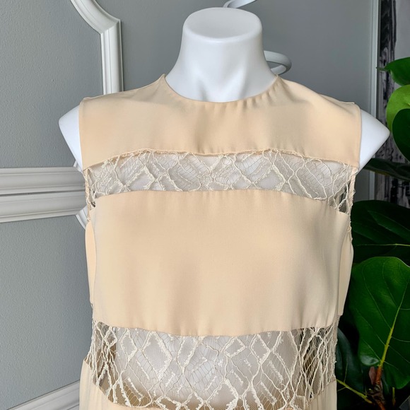 Adam Lippes Moroccan Lace Inset Silk Blouse Size Medium - Picture 4 of 13